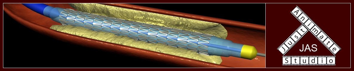 Vascular Stent and Just Animate Studio Logo